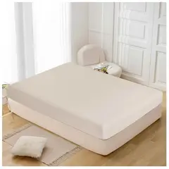 GENERICO - SABANA SÁBANA DOS PLAZAS COLOR CREMA CON ELASTICO 2000 HILOS ALGODON