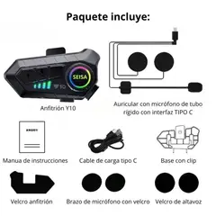 SEISA - Audífonos Bluetooth para Casco con IPX6 - MT-Y10 SEISA