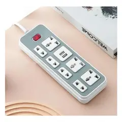 GENERICO - EXTENSION  7 EN 1 TOMAS 10A 3 MIXTO - 2 UNIVERSAL- 2 USB 1MT