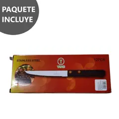 GENERICO - Pack 12 Cuchillos Dentados para Carne