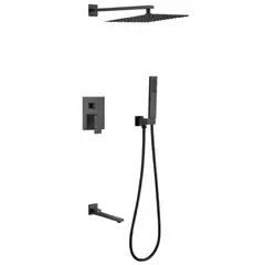 FRATELLI - MEZCLADORA PARA BAÑO Y TINA  CUADRADO NEGRO  FB024T SANDS BRONCE