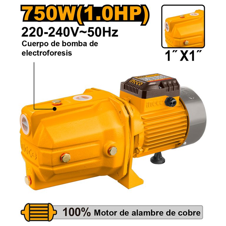 BOMBA DE AGUA INGCO 750W 1HP JP07508-5