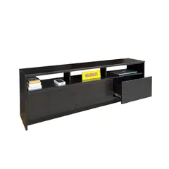 TEMEL - Aparador Bosfo 180 cm Color Wengue con 3 Cajones y Repisas para Sala