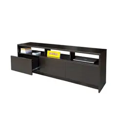 TEMEL - Aparador Bosfo Color Wengue con 3 Cajones y Repisas para Sala - TEMEL