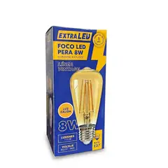 EXTRALED - Foco LED Decorativo Tipo Pera Filamento Vintage 8W E27 Luz Cálida  Extraled