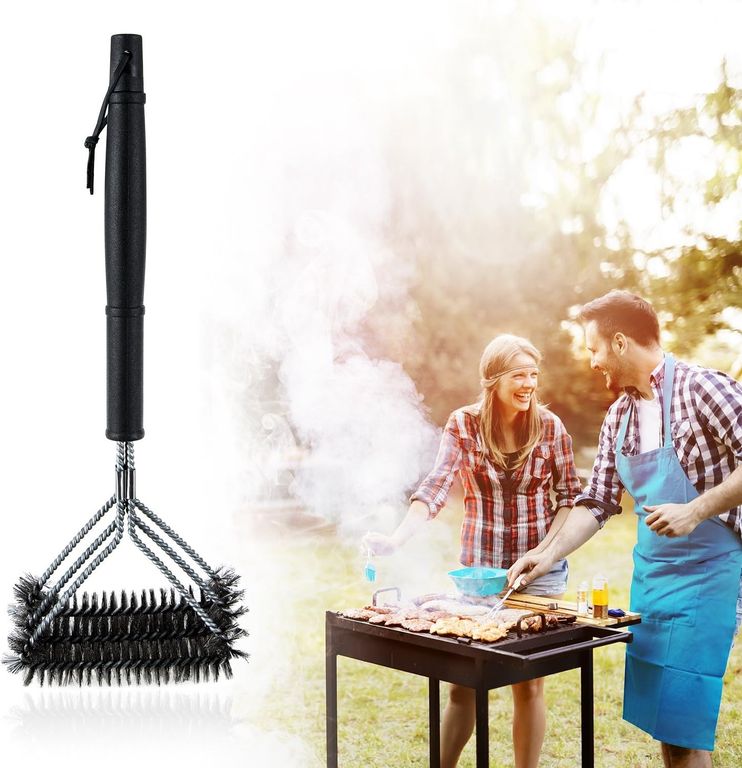 Cepillo De Limpieza Para Parrilla De Mango Largo Sin Espátula
