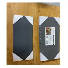 GENERICO - Pizarra Y Platos Aperitivo Piedra Rectangular x 2 UND