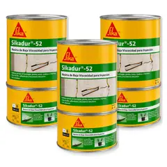 SIKA - Pack de 3 unidades de Sikadur 52 x 1kg - Resina Epóxica para rellenar y sellar grietas