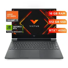HP - Laptop Hp Victus Ryzen 7 RTX 4050 6GB 16GB 512GB SSD 15.6" FHD Win11 15-FB3021LA