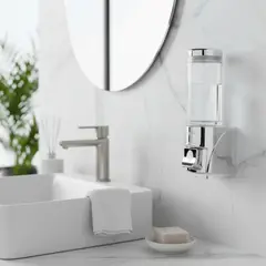 DECOR - Dispensador de jabon ABS Transparente cromado