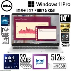 Dell - Laptop Dell Pro 14 5450 Intel Core Ultra 5 235U 32GB RAM 512GB SSD 14"  FHD Win 11 Pro