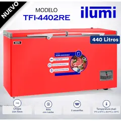 Ilumi - TFI-4402RE - Congelador Horizontal 440Lt Rojo Ilumi
