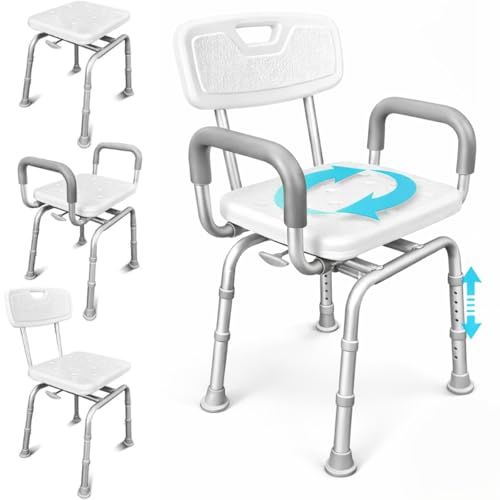Silla De Ducha Con Brazo Desmontable Aluminio Antideslizante Silla Banco para Ducha y Tina