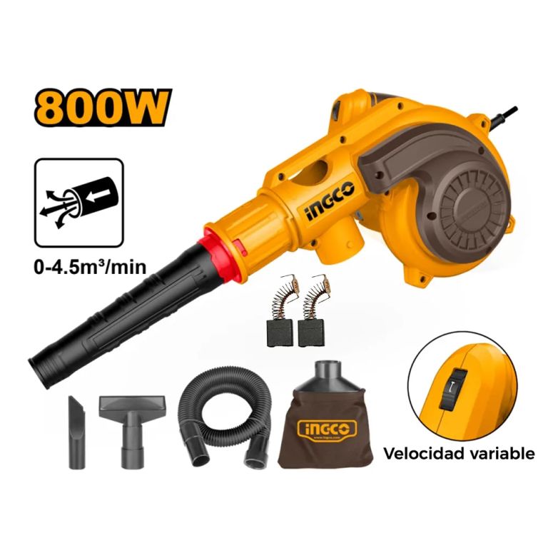 SOPLADORA ASPIRADORA INGCO 800W + ACCESORIOS AB8038
