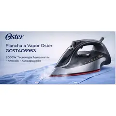 OSTER - Plancha a Vapor GCSTAC6953 2000W Tecnología Aeroceramic Anticalc Autoapagado