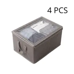 GENERICO - Pack x4 Organizadores Con Tapa de Ropa Para Closet