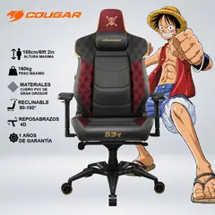 COUGAR - SILLA GAMER COUGAR ARMOR EVO EDITION LUFFY ONE PIECE ALMOHADA MAGNETICA RECLINA 180°