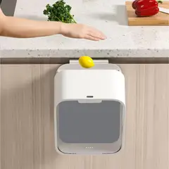 KOTIINI - Basurero gabinete con sensor ABS recarga USB 7L gris