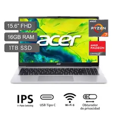 ACER - Laptop Acer Ryzen 7 16GB RAM 1TB SSD 15.6FHD Windows 11 - Aspire