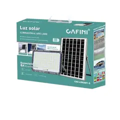 CAFINI - Reflector SMD 168 LED Recargable con Panel Solar y Control Remoto Cafini CN-L3936T-3