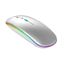GENERICO - Mouse Inalámbrico Recargable Con Luces- Gris