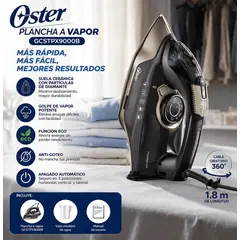 OSTER - Plancha a Vapor GCSTPX9000B PressXpress Suela Cerámica con Partículas de Diamante Antiadherente