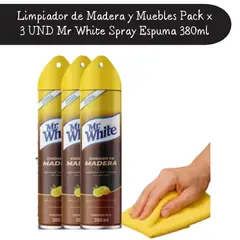 WHITE - Limpiador de Madera Pack x 3 UND Mr Spray Espuma 380ml