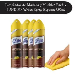 WHITE - Limpiador de Madera Pack x 4 UND Mr Spray Espuma 380ml