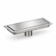 DECOR - Sumidero Reversible de ducha Acero Inoxidable SS304 10x20cm con perfil