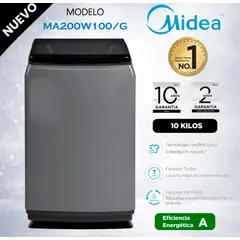MIDEA - MA200W100G - Lavadora Automática 10Kg Silver Midea