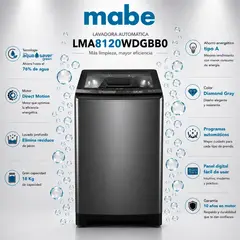 MABE - Lavadora Mabe 18KG Direct Motion Automática LMA8120WDGBB0 Diamond Gray