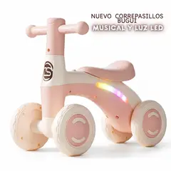 GENERICO - Bicicleta Correpasillos para Niños “Bugui Musical & Luz color Rosado