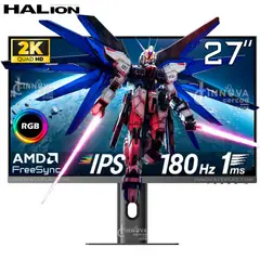 HALION - Monitor Gamer HALION 27 IPS, 180HZ, 1ms, 2K,QHD 2560 x 1440 FreeSync Pivot