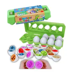 GENERICO - Set  Montessori 12 Huevos de Dinosaurio Encaje y Clasificación