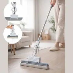 GENERICO - Trapeador Autoescurrible con Palanca y Esponja Absorbente Modelo EasyClean Pro