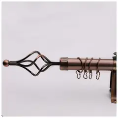 GENERICO - Set de Tubo / Barra de Cortina de Metal expandible de 1.20 metros a 2 metros - BRONCE