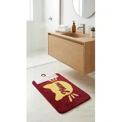 GENERICO - ALFOMBRA ROJA ABSORBENTE ESTAMPADO DE GATO