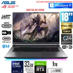 ASUS - Laptop ROG Strix G18 G815LM-IS96 Intel Core Ultra 9 275HX 32GB 1TB RTX 5060 8GB 18″ G815LM-IS96