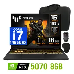ASUS - Laptop Asus TUF Gaming F16 16″ WUXGA 165Hz Core i7-14650hx Ram 16gb 1TB ssd Nvidia 8GB RTX5070