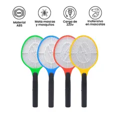 GENERICO - Raqueta Eléctrica Mata Moscas y Mosquitos