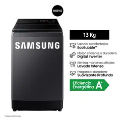 SAMSUNG - Lavadora 13Kg Ecobubble WA40F13E4CPE Gris Oscuro