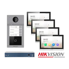 Hikvision - Frente de Videoportero Hikvision DS-KV8413 Cámara 2MP 4 Botón Llamada 4 Pantallas