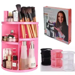 GENERICO - Organizador de maquillaje giratorio plastico - Rosa