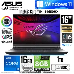 ASUS - Laptop Gamer ASUS ROG STRIX G16 G615JMR-AS74 GAMING Core™ i7-14650HX 1TB SSD 16GB 16 G615JMR-AS74