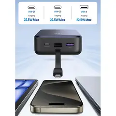 UGREEN - Power Bank de 20000 mAh con cable integrado Ugreen PB505