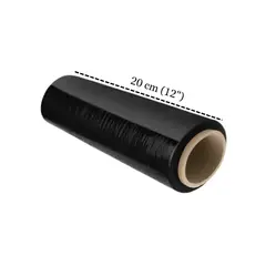 GENERICO - Stretch Film 12" 30 cm de Espesor 20 Micras 1.6 kg 252 metros Negro