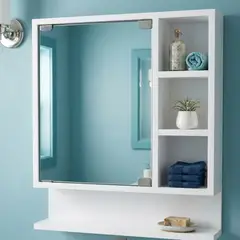 START FG - Mueble de baño Repisa baño espejo en Blanco