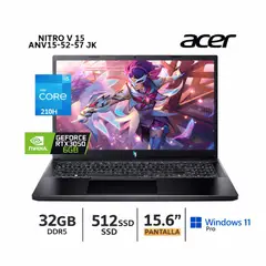 ACER - Acer Nitro V15 Core 5 210H RTX 3050 32GB DDR5 SSD 512GB W11165Hz