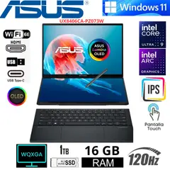 ASUS - Laptop ASUS Zenbook DUO 14″ 3K OLED Touch UX8406CA-PZ073W Intel Core Ultra 9 32GB RAM 1TB SSD Gris W11