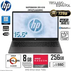 HP - LAPTOP HP 255 G10 15.6 HD AMD ATHLON SILVER 7120U 8GB RAM 256GB SSD